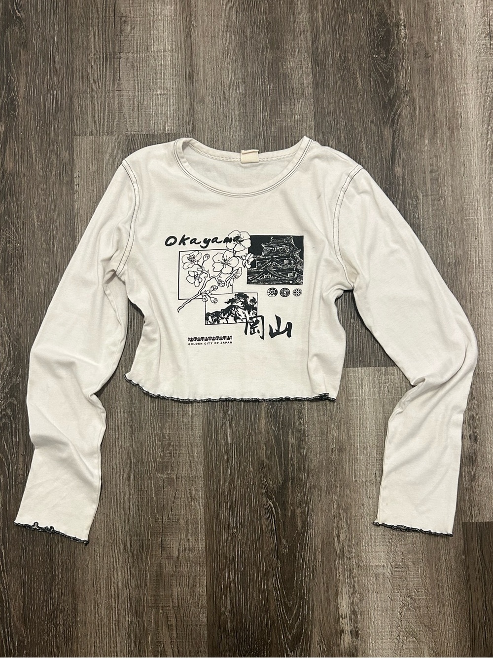 Urban Outfitters Okayama Graphic Baby Tee Y2K Japan Streetwear